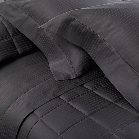 Jogo De Cama King Cetim Buddemeyer Damask Stripes 4 Peças