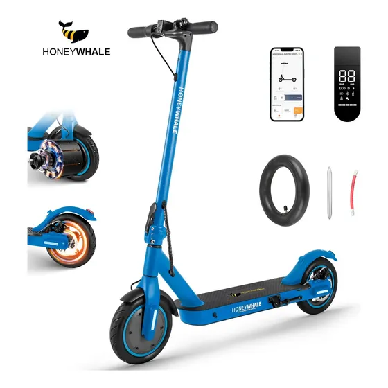 Honeywhale M2 Pro Patinete Eletrico Adulto, 500w Motor-max, 32 Km/h Velocidade Máxima, 22 Km De Autonomia, Honey Whale Scooter Elétrica Com App Bluetooth (36v 7.8ah)