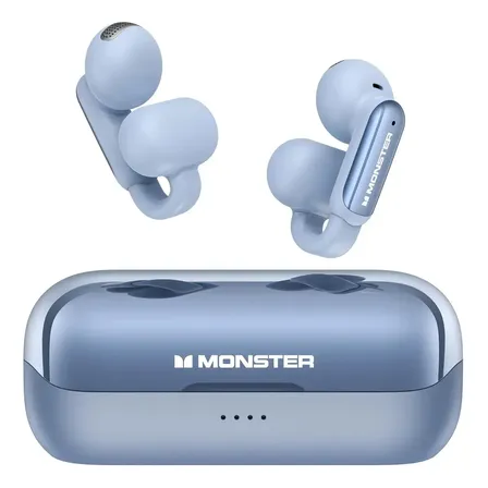 Fone de Ouvido Monster Open Ear AC601 Clip-ear Bluetooth 5.4 Azul com Microfone e IPX6