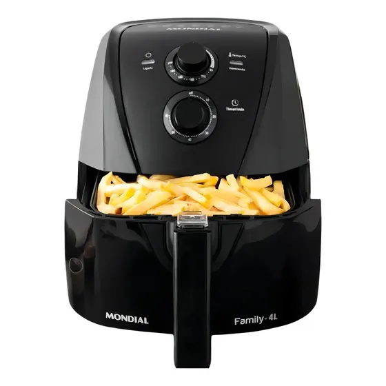 Air Fryer Mondial Elétrica 1500w 4 Litros Sem Óleo Preto