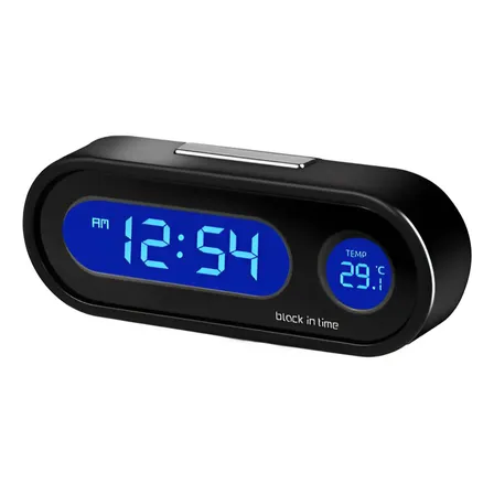 Relógio Termômetro Automotivo Digital Bmc Com Tela Lcd E Luz Led Preto