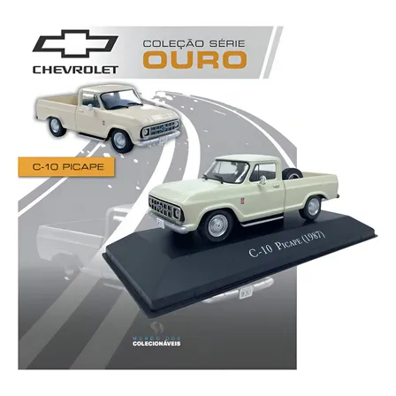 Coleção Chevrolet Gold Series caminhonete C-10 1987 Edicao 21 escala 1:43