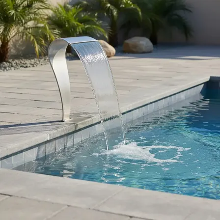 Cascata Para Piscina Média 80 Cm Alt. Inox Fácil Instalação