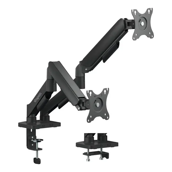 Suporte Duplo Dapon Articulado Com Mola Mecânica Ajustável Vesa 17 A 32 Cor Preto