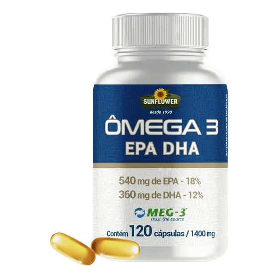 Ômega 3 PURO 120 Cápsulas Altos Índices de EPA/DHA