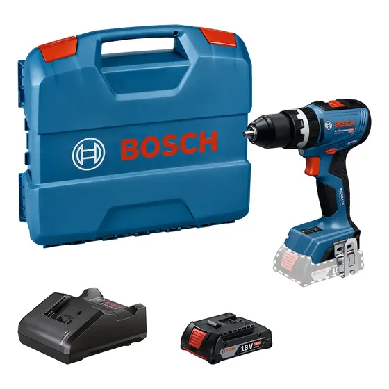 Parafusadeira Furadeira Bosch Gsb 18v-65 Com 1 Bateria Gba 18v 2.0 Ah, Carregador Gal 18v-40 E Maleta L-case Azul 127/220v