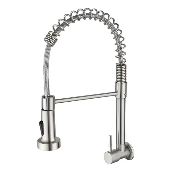 Torneira Pia De Gourmet Para Parede Flexivel Cozinha Aço Inoxidável 304 Escovada