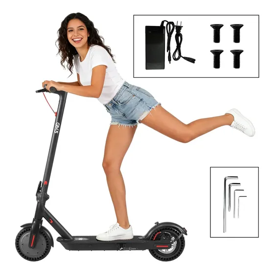 Gm5 P1 Patinete Elétrico Adulto, 400w Scooter Eletrica, 25 Km/h Velocidade Máxima, Autonomia De 22 Km Com Uma Carga Completa, Patinete Juvenil Dobrável Com Aplicativo Bluetooth, Freio Traseiro, Preto