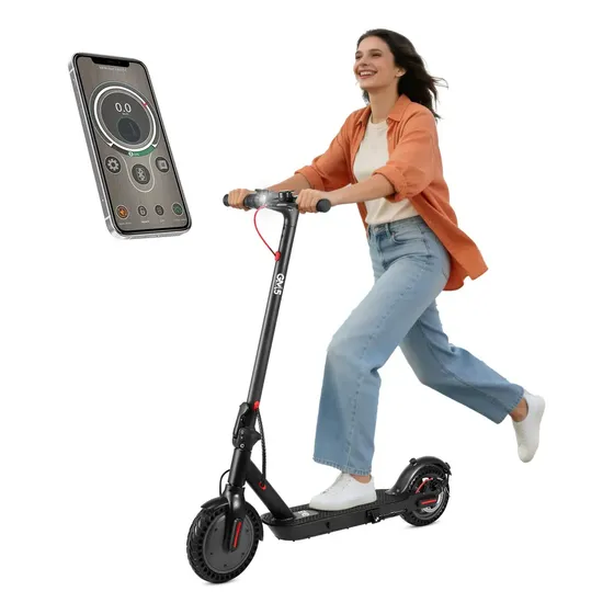 Gm5 P1 Patinete Elétrico Adulto, 400W Scooter Eletrica, 25 Km/h Velocidade Máxima, Autonomia De 22 Km Com Uma Carga Completa, Patinete Juvenil Dobrável Com Aplicativo Bluetooth, Preto