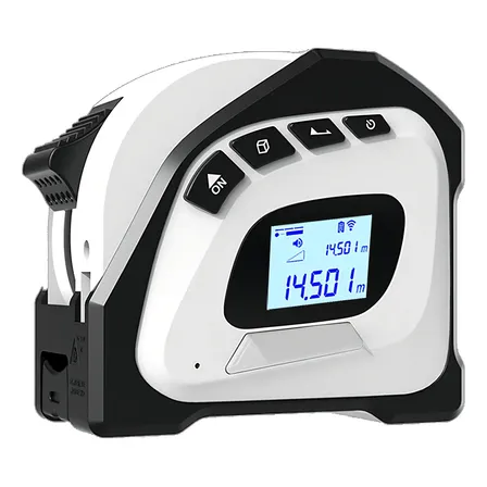 Trena A Laser Qfun 40m Com Fita Métrica 5m 2 Em 1, Alta Precisão, Usb Recarregável, Tela Lcd, Medidor De Distância, Área, Volume E Pitágoras Para Construção, Reforma E Marcenaria