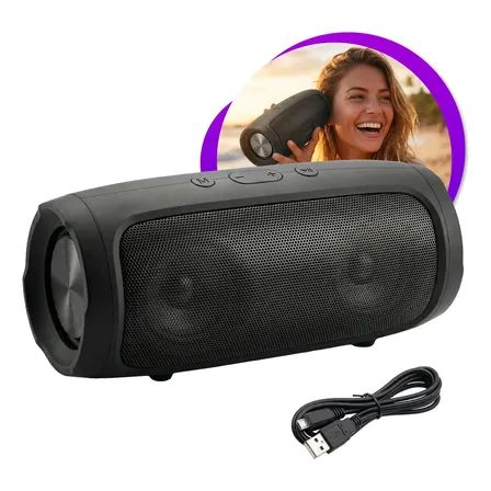 Caixa Caixinha De Som Bluetooth Pendrive Sd Fm Portátil Alto Falante Potente Estéreo Coolmusic Preto 20w