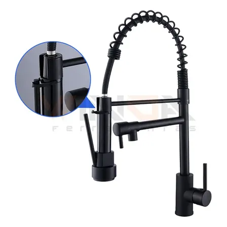 Torneira Gourmet Flexível Monocomando Preto Fosco Cozinha