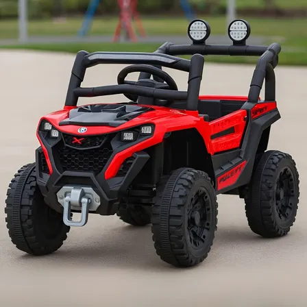 Carro Jipe Elétrico Infantil Controle Remoto Pedal Sons Cor Vermelho