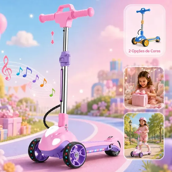 Honeywhale Rm2 Pro Patinete Elétrico Infantil, 70w-10km/h-11km, Motor-velocidade-autonomia, Triciclo Elétrico Dobrável Com Luzes De Led E Bluetooth, Scooter Para Crianças A Partir De 3 Anos, Rosa