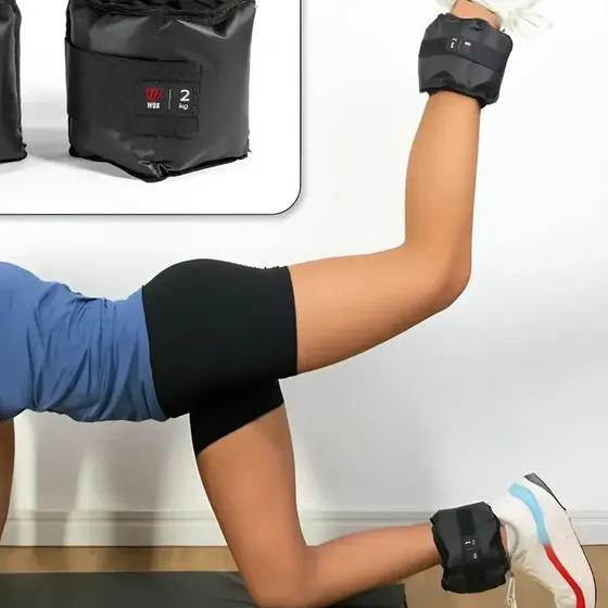 Par Caneleira Tornozeleira de Peso 2 kg WON Preto Fitness Academia Musculação Treine em Casa