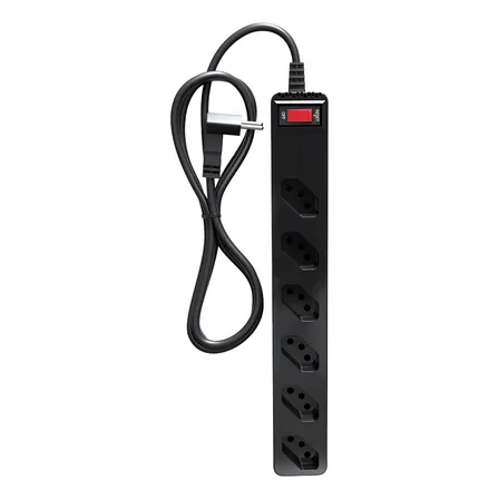 iCLAMPER Energia 6 Tomadas LCF Preto Filtro de Linha e Protetor Elétrico DPS Bivolt