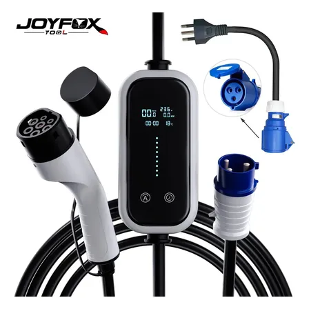Carregador Portátil Joyfox para Carro Elétrico 7 kW e 32 A Bivolt Carregador Ev Portátil Para Veículos Elétricos Byd,gwm,volvo Com Adaptador