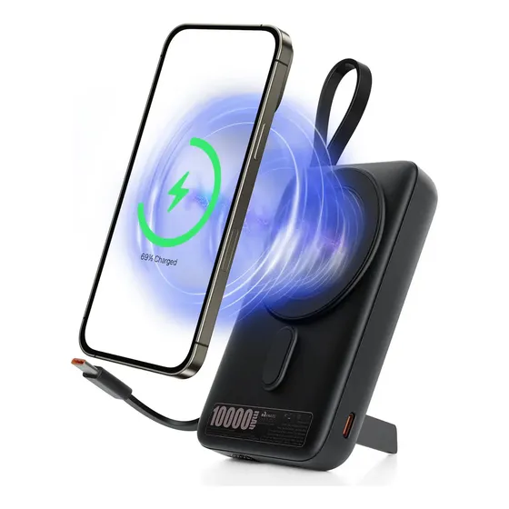 Power Bank Magnético Basike 10.000mAh para iPhone e Samsung com Carregamento Rápido