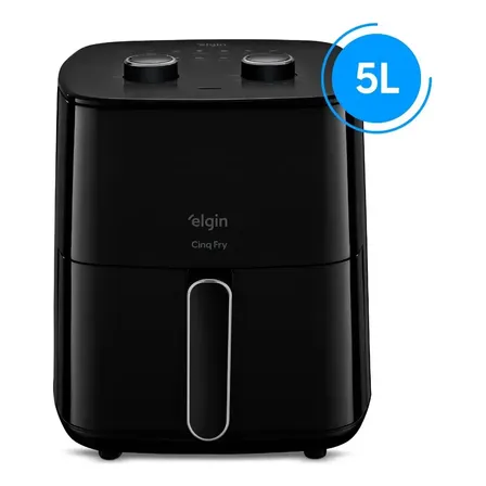 Fritadeira Elétrica Air Fryer Elgin Cinq Fry 5l Preta Para Cozinha Preto 127v