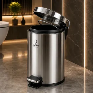 Lixeira Inox 5l Com Pedal Balde Removível Banheiro Cozinha Wow World Of Wonders Prateado