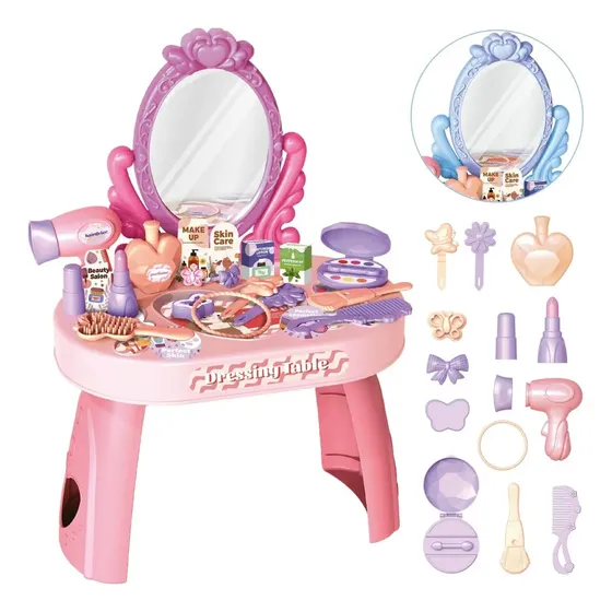 Penteadeira Infantil Menina Acessórios Princesa Maquiagem Cor Rosa