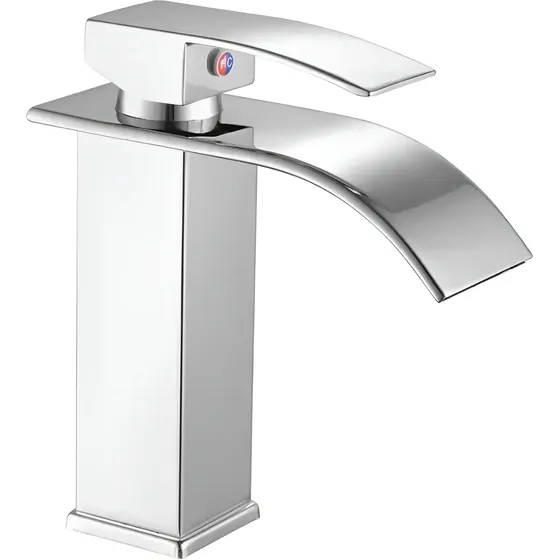 Torneira Winda Banheiro Bancada Cascata Prata Cromada Monocomando Misturador Água Quente Fria Para Pia Banheiro