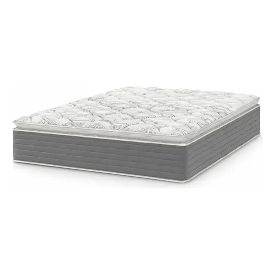 Colchão Casal Molas Ensacadas Pillow Top 1,38m Martino Cinza