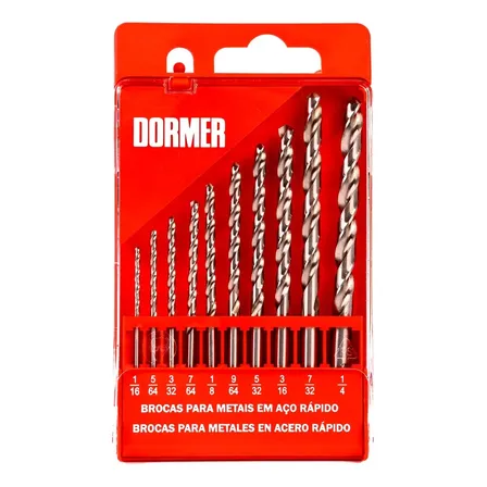 Jogo De Brocas Hss Aço Rápido 10 Peças Dormer A29010pbr Diversos Tamanhos