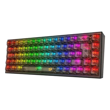 Teclado Gamer Redragon Castor Pro Rgb Clear Black 65 Português Brasil
