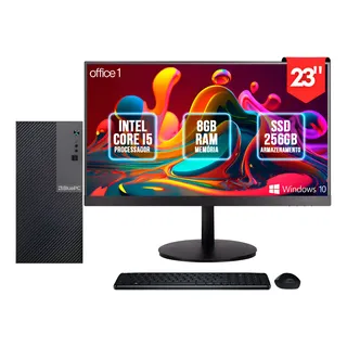 Computador Completo Intel Core i5, 8GB RAM, SSD 256GB, Monitor LED 23", Windows 10 Pro, Preto, Bivolt - BluePC Office1 CDBP-OFF1-116