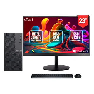 Computador Completo Intel Core i5, 16GB RAM, SSD 512GB, Monitor LED 23", Windows 10 Pro, Preto, Bivolt - BluePC Office1 CDBP-OFF1-119