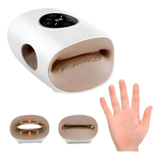 Massageador De Mão Artrite Tendinite Compressão Recarregável Cor Branco
