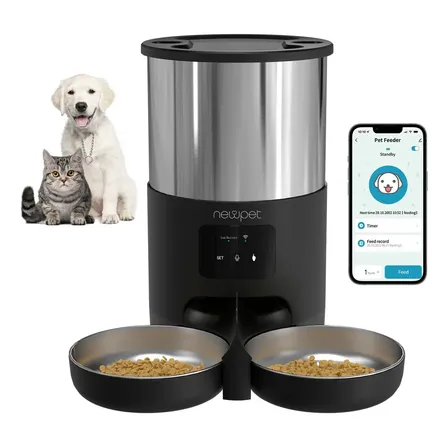 Comedouro Wifi Automático Newpet 5l Cães E Gatos Tuya App 127/220v Preto