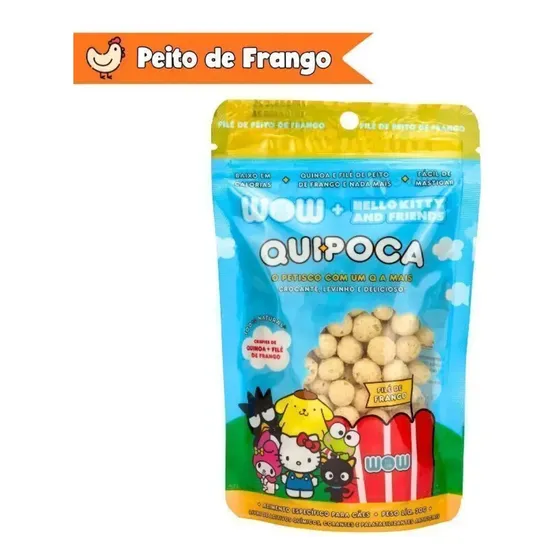 Snack Petisco Para Cães Natural Quipoca Dog Frango 30g Wow
