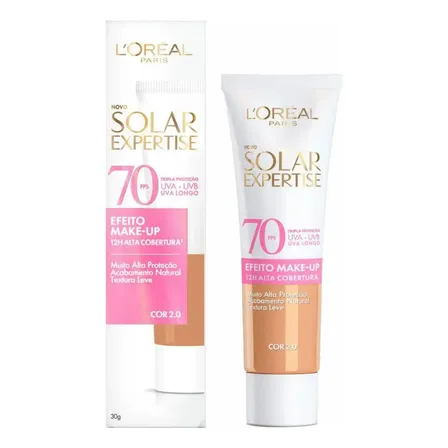 Protetor Solar Facial Com Cor Fps 70 Alta Cobertura - L'oréal Paris Solar Expertise Efeito Make Up 30g
