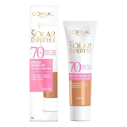 L&quotOréal Paris Solar Expertise Efeito Make Up 7.0 - Protetor Solar Facial com Cor FPS 70 Alta Cobertura 30g