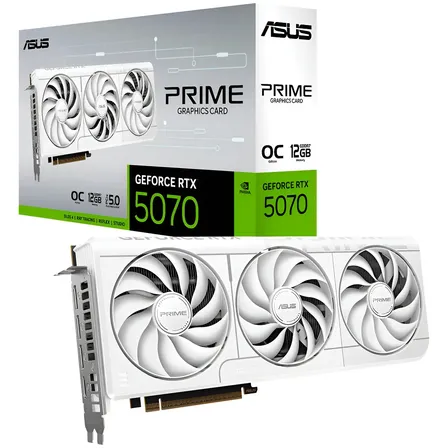 Placa de vídeo Asus Prime Geforce Rtx 5070 White Oc Edition de 12 GB Gddr7 Prime RTX5070-O12G-branca