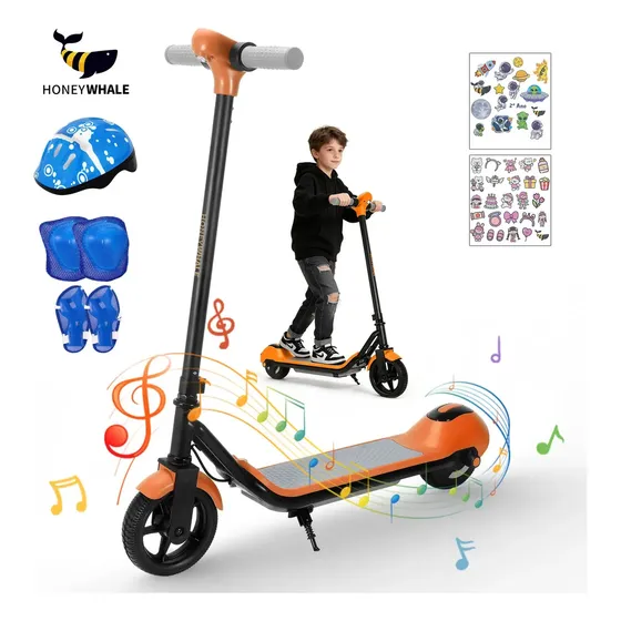 HONEYWHALE E2 Patinete Elétrico Infantil, 138W-15KM/H-8KM, Motor-Velocidade-Autonomia-Honey Whale, Adequado para Meninos e Meninas dos 6 aos 12 anos, com Luzes LED Multicoloridas