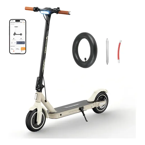 HONEYWHALE E9T Patinete Eletrico Adulto, 500W Scooter Eletrica, 32KM/H Velocidade Máxima, 22KM Autonomia, Patinete Juvenil Dobrável com Aplicativo Bluetooth, Suspensão traseira com molas Amarelo