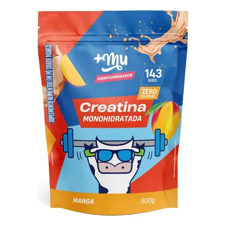 Creatina Refil 500g Performance 100% Pura Sabor Manga +mu