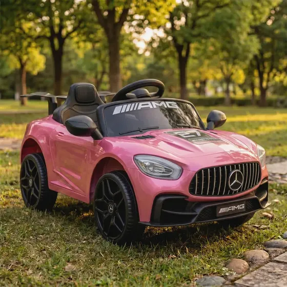 Carro Elétrico Infantil Mercedes Mini AMG Rosa 6V com Controle Remoto
