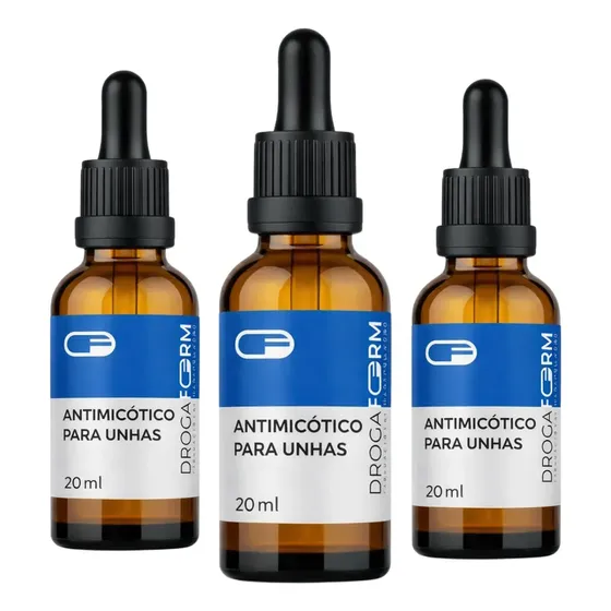 Kit 3 Solução Forte Para Unhas 20 Ml (antifungico Completo ) Sem Cor