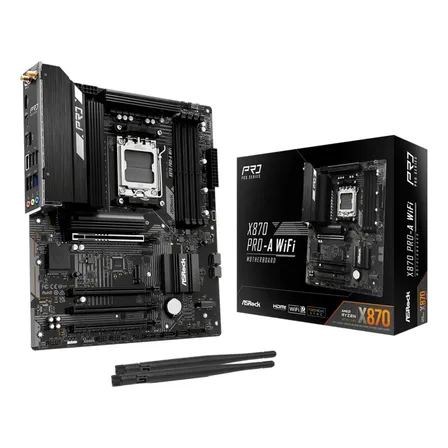 Placa-mãe Asrock X870 Pro-a Wifi 7 Para Amd Am5 Ddr5 Preto
