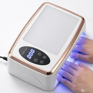 SUN uv led cabine sun mate60 uv 90 led 380w acrigel c/apoio mão 110/220v cor branco