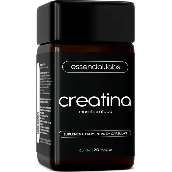 CREATINA MONOHIDRATADA 100% Pura com Matéria-Prima Importada - 3g de Creatina por Dose - 120 Cápsulas