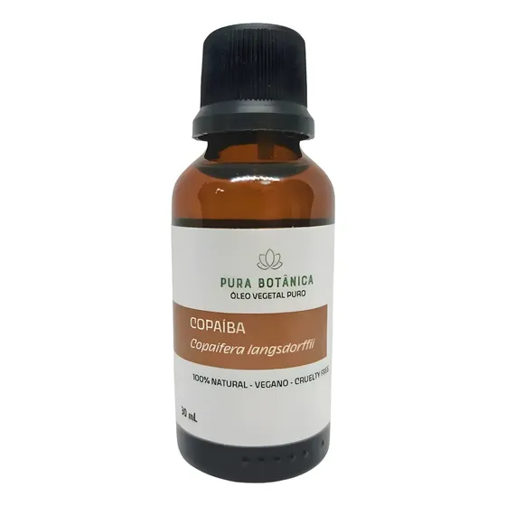 Óleo Vegetal De Copaíba 30ml 100% Puro Pura Botânica Natural, Hidratante E Ideal Para Cuidados Com A Pele E Bem-estar