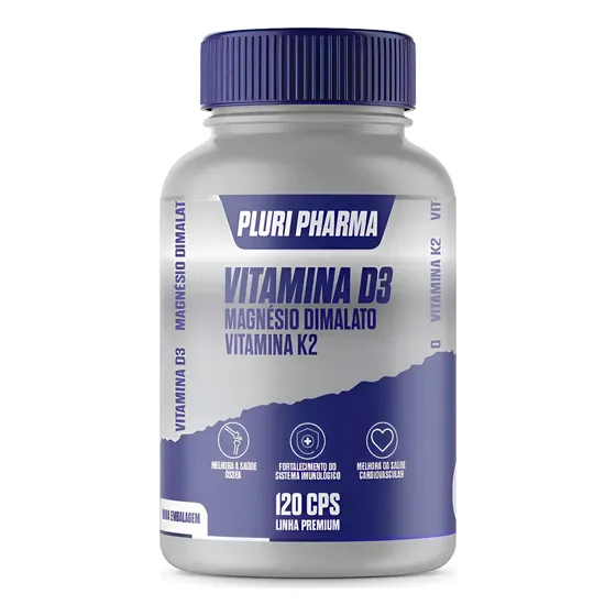 D3 10.000ui + K2 120mcg + Magnésio Dimalato 250mg C/120cps N/a