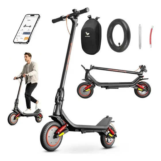 HONEYWHALE M1 MAX Patinete Elétrico Adulto, 500W-32KM/H-22KM-120KG, Scooter-Eletrica-Velocidade-Juvenil-Dobrável-Autonomia-de-Aplicativo-Bluetooth-Carge-Honey Whale, Suspensão Dianteira e Traseira