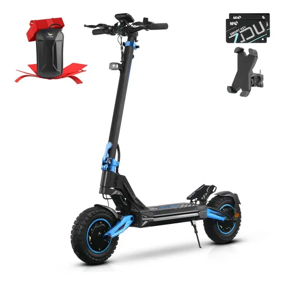 Honeywhale G4 Max Patinete Eletrico Adulto, 3280w-72km/h-70km-150kg, Scooter Eletrica Motor-velocidade-autonomia-carga, Honey Whale Patinete Juvenil Dobrável Com Amortecimento Dianteiro Preto-Azul