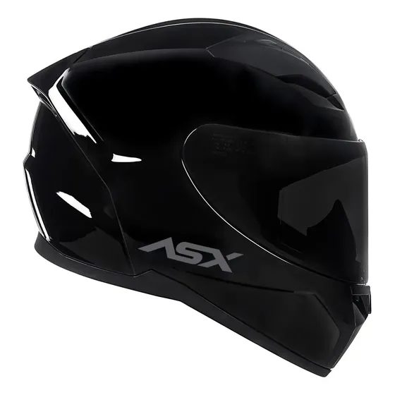 Capacete Asx City Solid Preto Brilhante + Viseira Fumê Tamanho Do Capacete 58